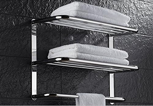 Sturdy 24-Inch Wall-Mounted Bathroom Shelf With Towel Bars
