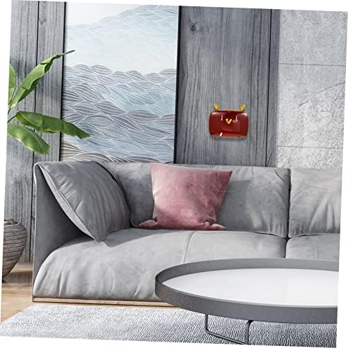 Wall-Mounted Pink Tissue Holder with Cartoon Antler Design