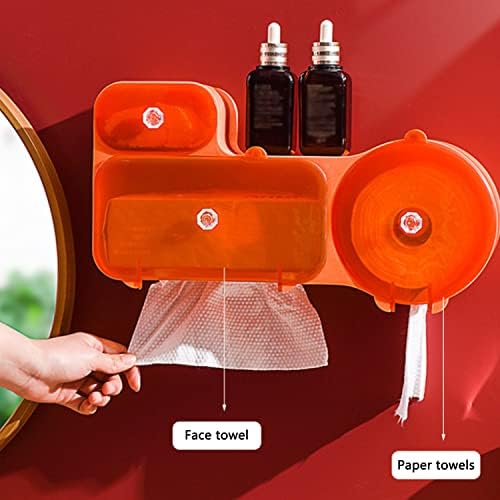 GUYIRT Wall-Mount Toilet Roll Holder Waterproof Rust-Resistant Orange