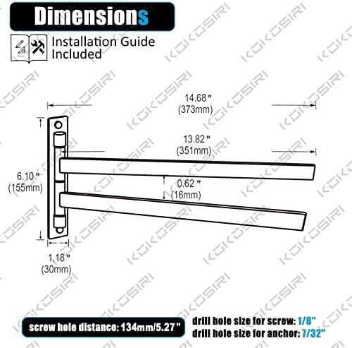 Premium Stainless Steel Swivel Towel Bar for Home Bathroom