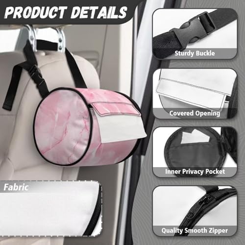 ZDCUSTOM Pink Marble Roll Paper Towel Holder Storage Bag