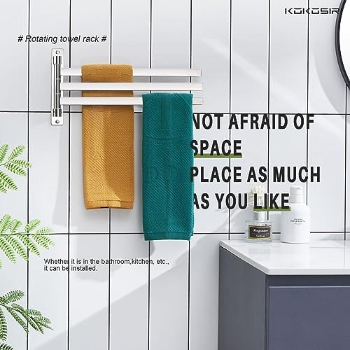 Precision-Cut 3-Arm Swivel Towel Holder
