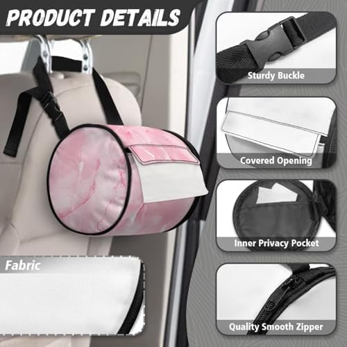 KUIFORTI Pink Marble Toilet Paper Holder