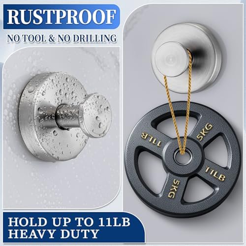 WarlveSturdy Suction Cup Showers Hooks in Brushed Nickel