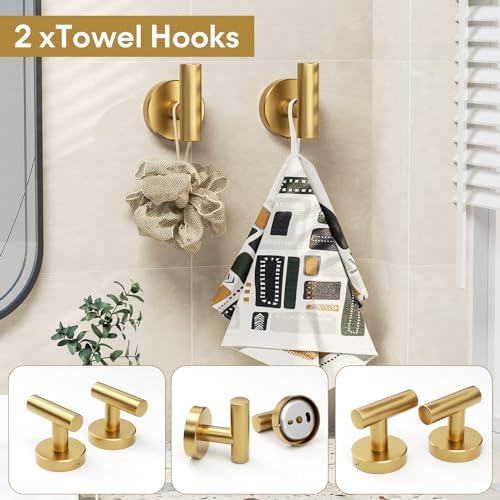 Modern 5-Piece Gold Towel Bar Set