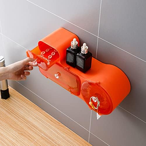 GUYIRT Wall-Mount Toilet Roll Holder Waterproof Rust-Resistant Orange