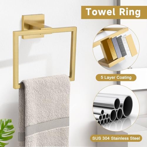 Brushed Gold 5-Piece Bath Set