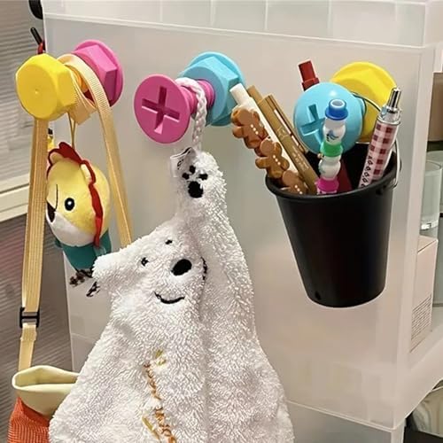 3-Piece Adhesive Screw Wall Hooks for Kids Rooms Offices