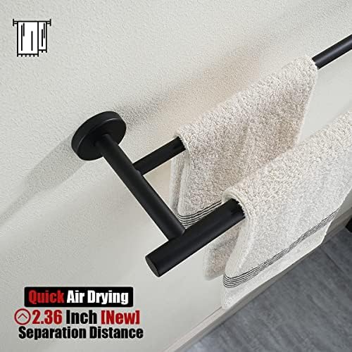 JQK Black Double Towel Bar