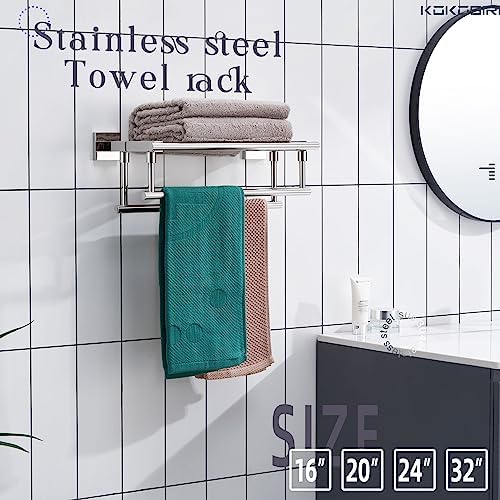 KOKOSIRI Polished Chrome Stainless Steel Towel Rack