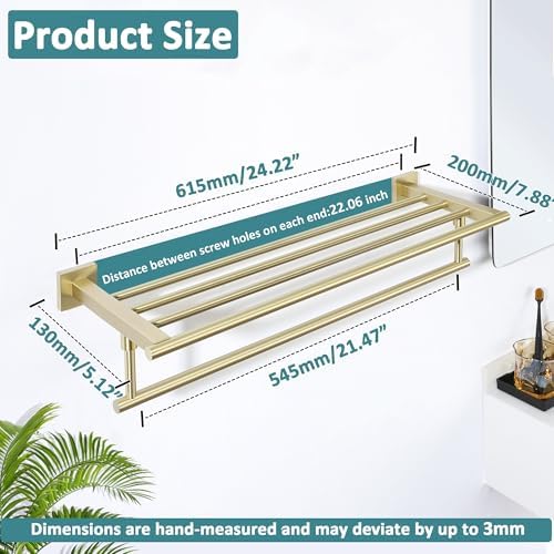 Premium 24-Inch Stainless Steel Towel Rack