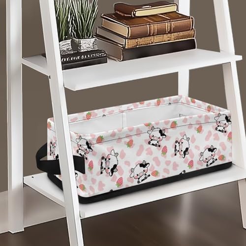 Voxugoniy Toilet Basket Tank Topper Cow Design Storage Basket