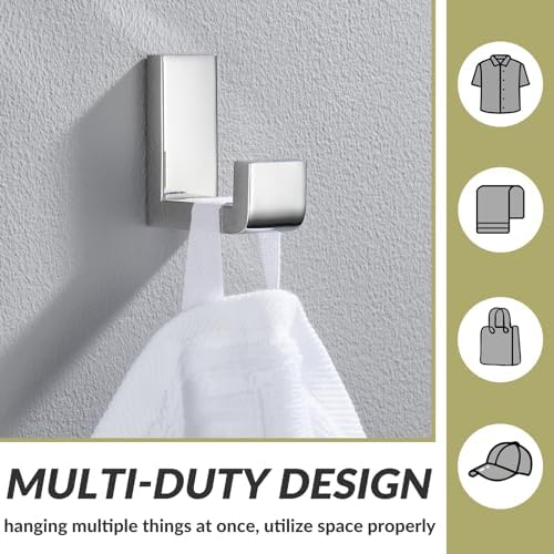APLusee Polished Chrome Durable Bath Towel Hook