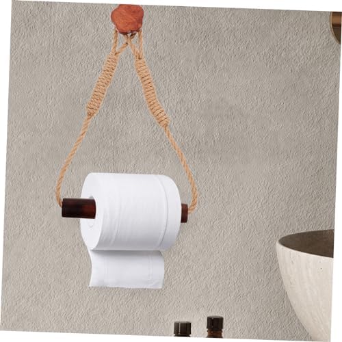 Space-Saving Rope Wooden Toilet Paper Holder