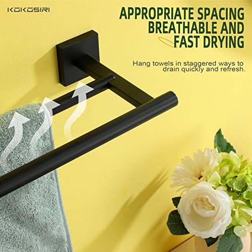 KOKOSIRI Premium 24-inch Stainless Steel Towel Rail Rust-Resistant Easy to Install