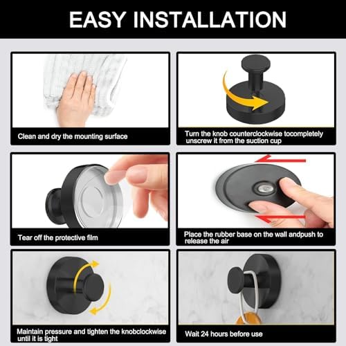 Heavy-Duty Suction Cup for Shower 2-Pack Black
