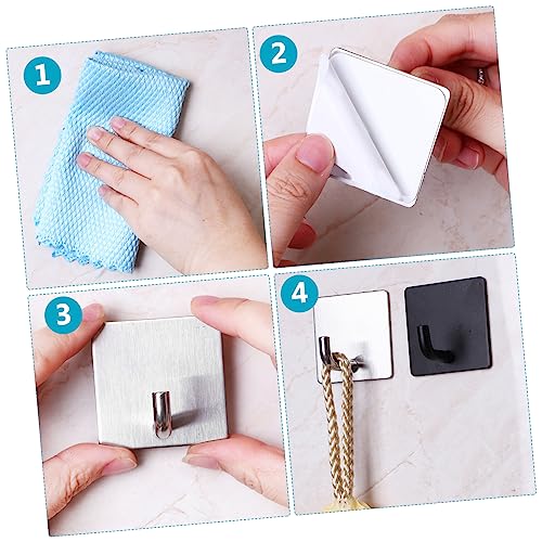 Functional Modern 4-Piece Stainless Steel Wall Towel Hanger Set with Door Coat Holders for Home closet