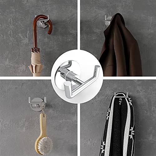 Double Towel Hook Chrome Self-Adhesive Bathroom Towel Holder