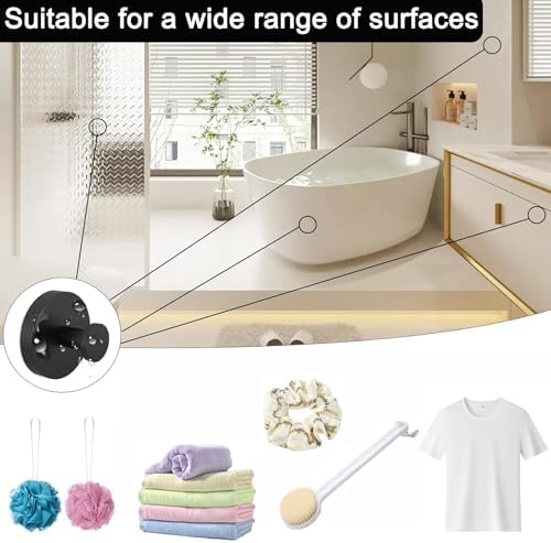 Heavy-Duty Suction Cup for Shower 2-Pack Black