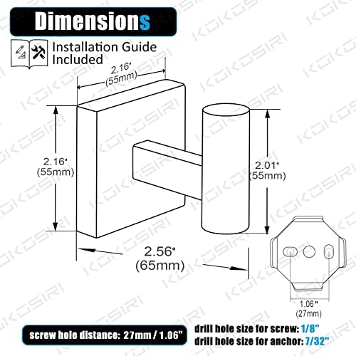 3 Stainless Steel Robe Hook Set Water Rustproof with Easy Install