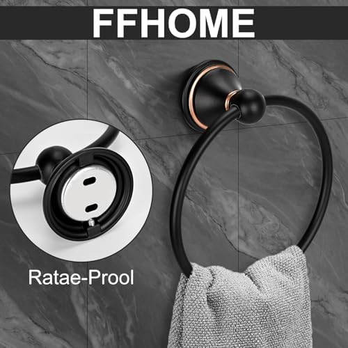 7-Piece Bathroom Hardware Set Matte Black Aluminum Stainless Steel Bathroom Set