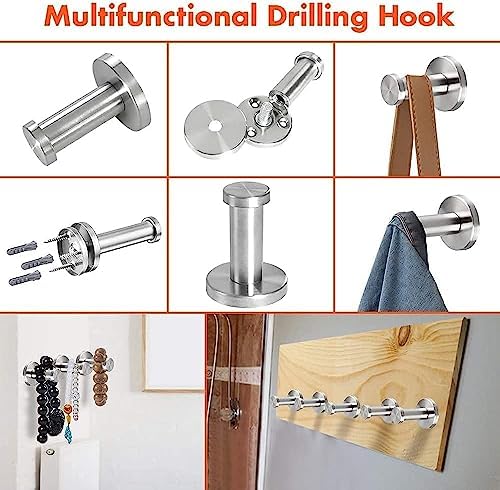 Vanloory 4-Piece Bathroom Towel Hooks Sturdy Wall-Mounted Heavy Duty
