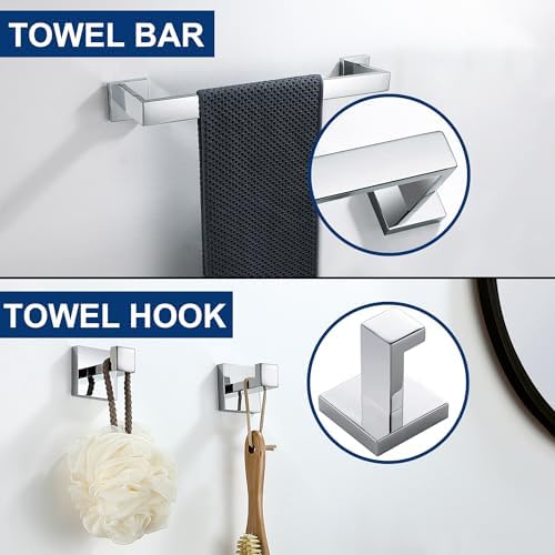 5-Piece Polished Chrome bathroom hardware set