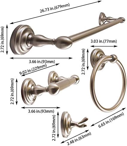SENTO Robiki Modern Nickel Bathroom Hardware Set 4-Piece