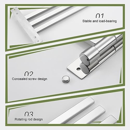 Precision-Cut 3-Arm Swivel Towel Holder