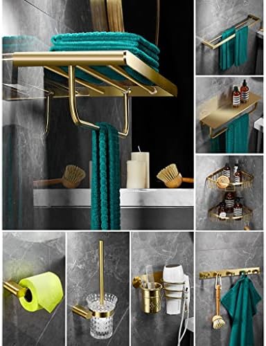 Elegant Brushed Gold Towel Bar Set for Bathroom