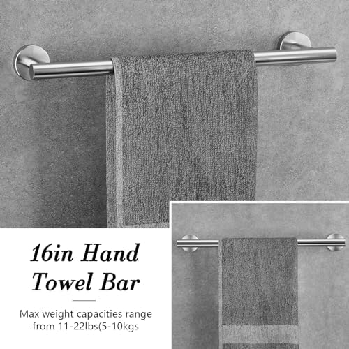 Bathroom Hassle-Free Kit 16-Piece Round Brushed Nickel Towel Hook Set