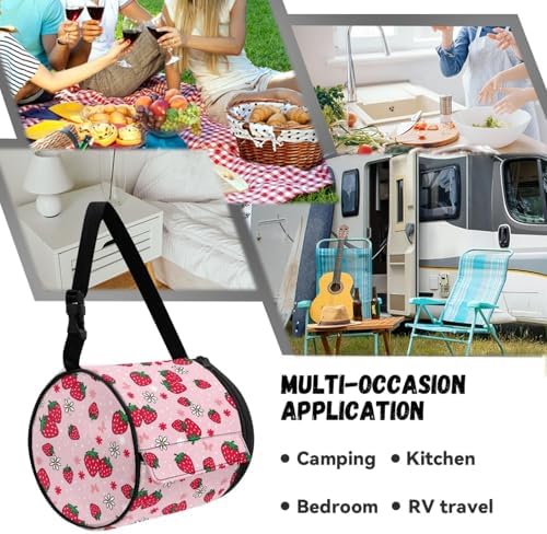 Strawberry Toilet Paper Hanger Wall Mount Storage Bag for Camping