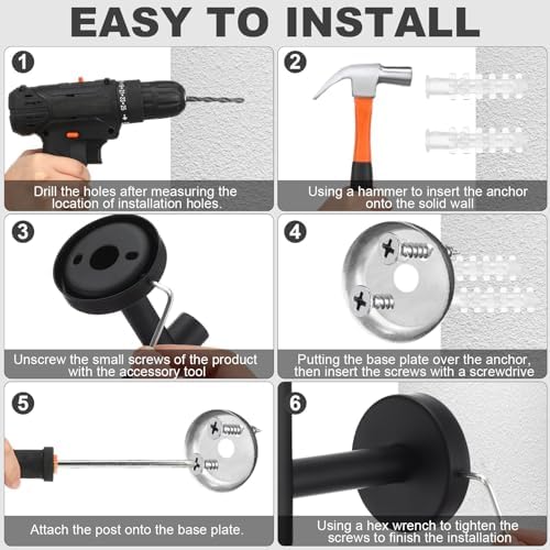 Sturdy 20-Piece Bathroom Hardware Set Stainless Steel Matte Black