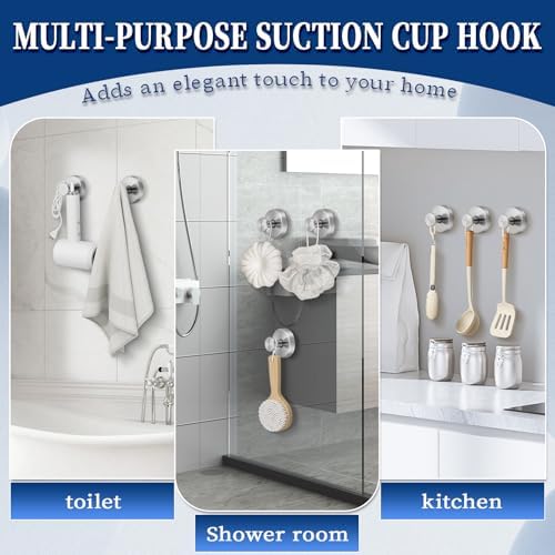WarlveSturdy Suction Cup Showers Hooks in Brushed Nickel