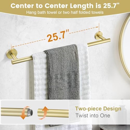 10-Piece Gold Bathroom Hardware Set