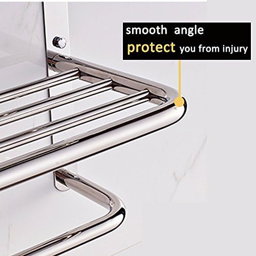 Sturdy 24-Inch Wall-Mounted Bathroom Shelf With Towel Bars