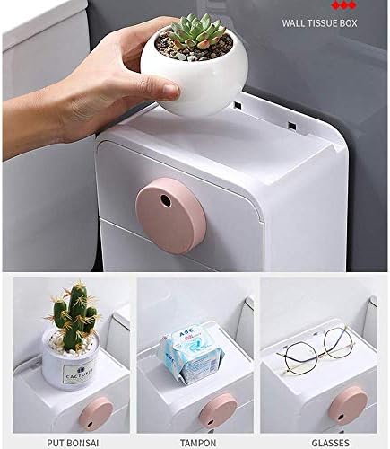 Elegant Toilet Paper Holder with Built-in Storage Pink Design