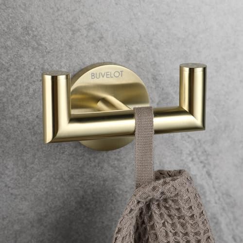 Versatile Heavy Duty Towel Hook with Brushed Gold Finish
