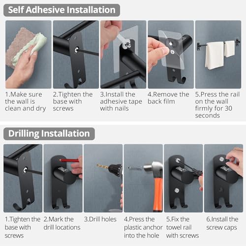 Stainless Steel Towel Bar Retractable with screws for Bathroom Kitchen