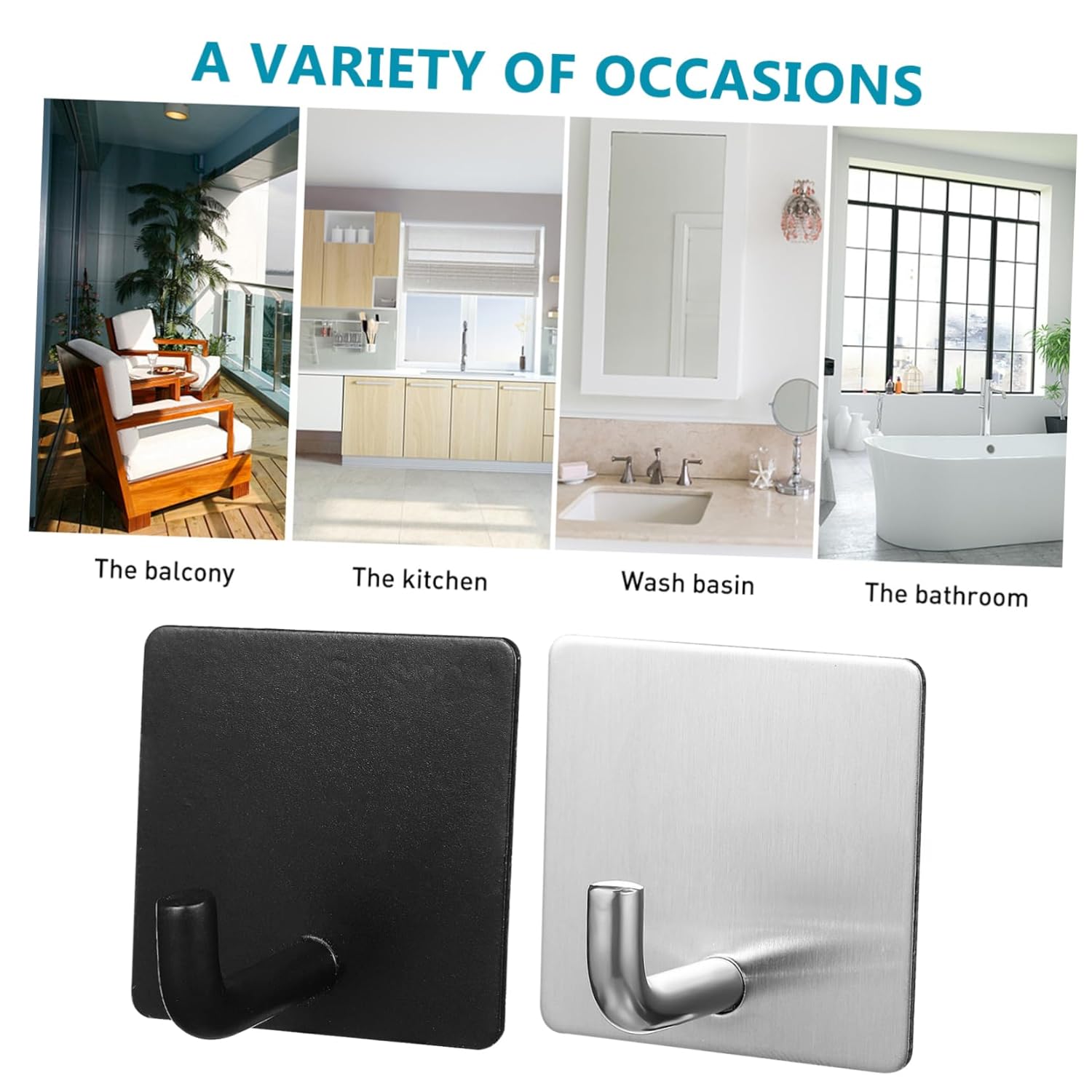 Functional Modern 4-Piece Stainless Steel Wall Towel Hanger Set with Door Coat Holders for Home closet